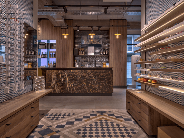 B&M optiek en bar De optiek en bar van B&M op het Sint-Petrus-en-Paulusplein in Oostende.